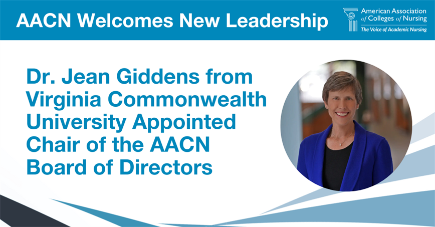 Dr. Jean Giddens from Virginia Commonwealth University Appointed Chair of the AACN Board of Directors