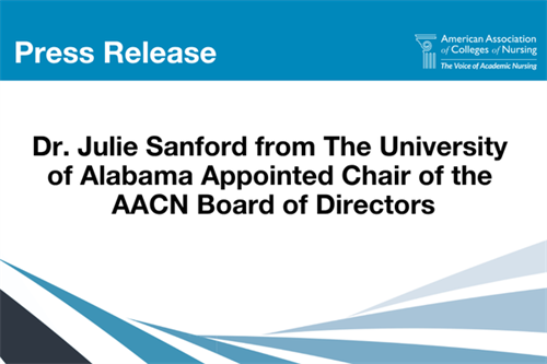 Dr. Julie Sanford from The University of Alabama Appointed Chair of the AACN Board of Directors