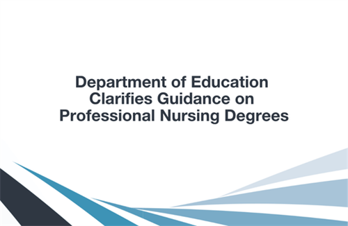 Department of Education Clarifies Guidance on Professional Nursing Degrees
