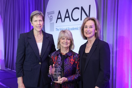 Dr. Robyn Begley with Board Chair Jean Giddens and CEO Deb Trautman