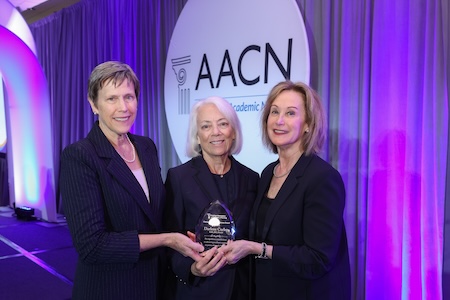 Darlene Curley with CEO Deb Trautman and Board Chair Jean Giddens