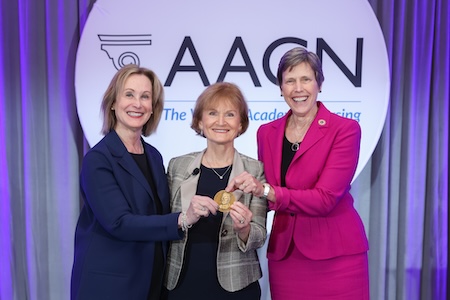 Dr. Mary Wakefield with AACN CEO Deb Trautman and Board Chair Jean Giddens