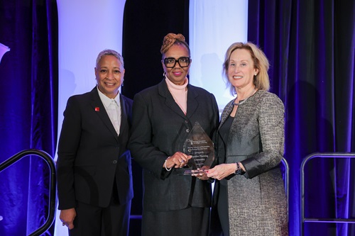 Frontier University winners standing with AACN's CEO
