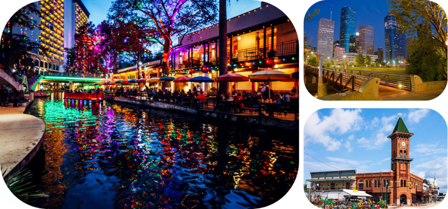 Collage of images of Houston, Texas