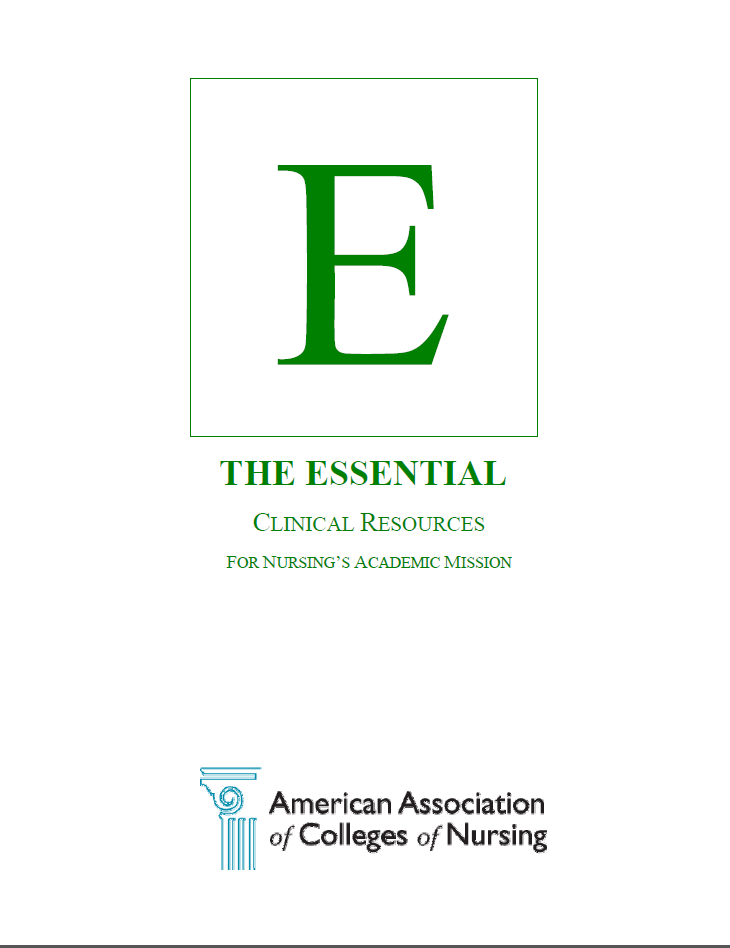 cover of 1999 essential clinical resources for nursing's academic mission