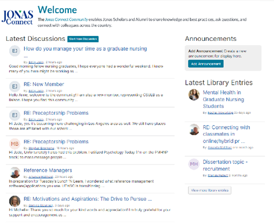 screenshot of the JonasConnect Welcome homepage